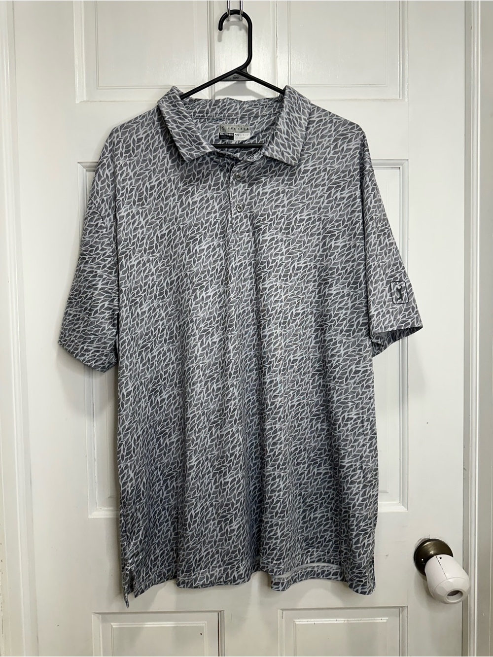 PGA Tour Printed Golf Polo Shirt in Gray Mens Size XXL Pro Series Athletic Fit